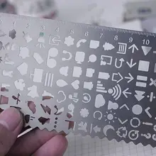 Оригинальность выдалбливают чертежная линейка нержавеющая сталь Шаблон Линейка трафареты для краски