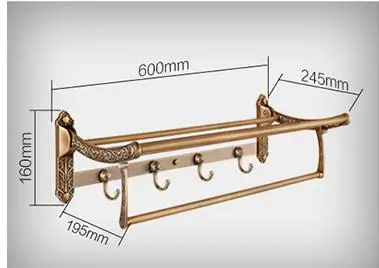 Античный латунный резной набор для ванной комнаты европейские бронзовые матовые аксессуары для ванной комнаты Твердый латунный резной продукт для ванной gy5 - Цвет: towel rack