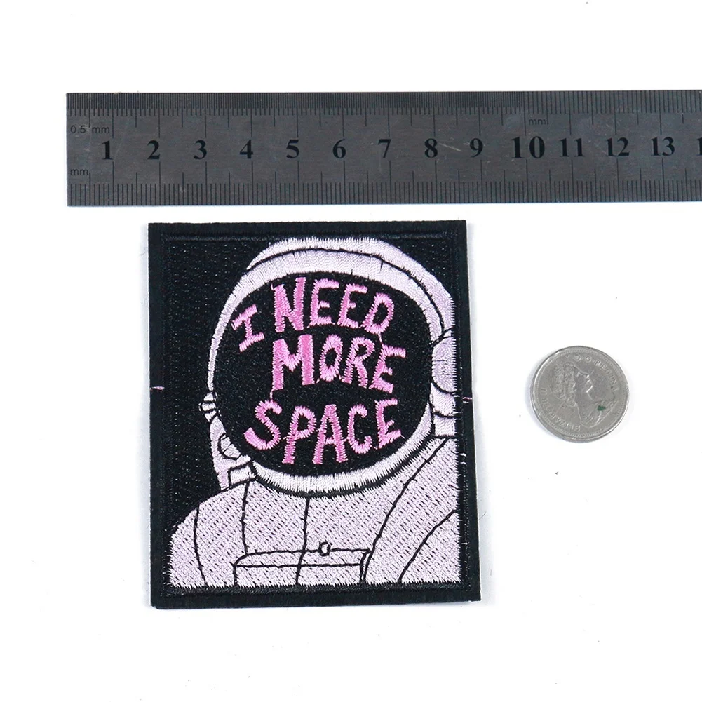 

Space Explorer Universe DIY Embroidered Patch Funny Astronauts Spaceman I Need More Space Badge Sew Iron on Applique