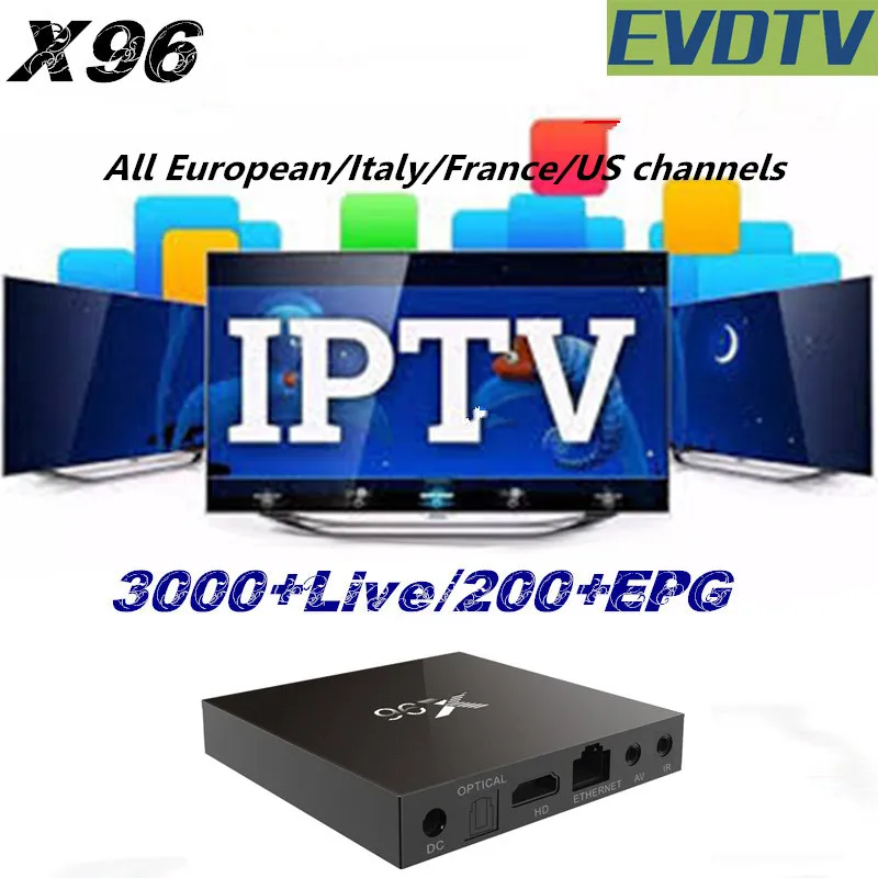 

X96 Android 6.0 4K Smart Tv Box 1080P Full HD ip tv box Europe France Germany Spanish Pakistan US italian iptv m3u abonnement