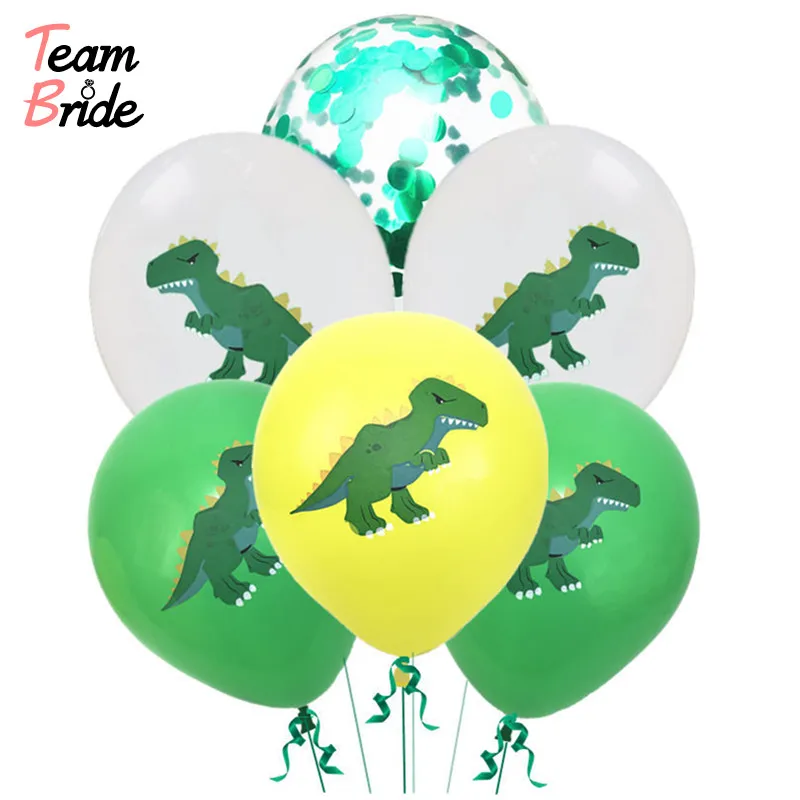 

Team Bride 10PC 12 Inch Cartoon Dinosaur Confetti Balloon Baby Shower Children Party Happy Birthday Balloon Baby Party DIY Decor