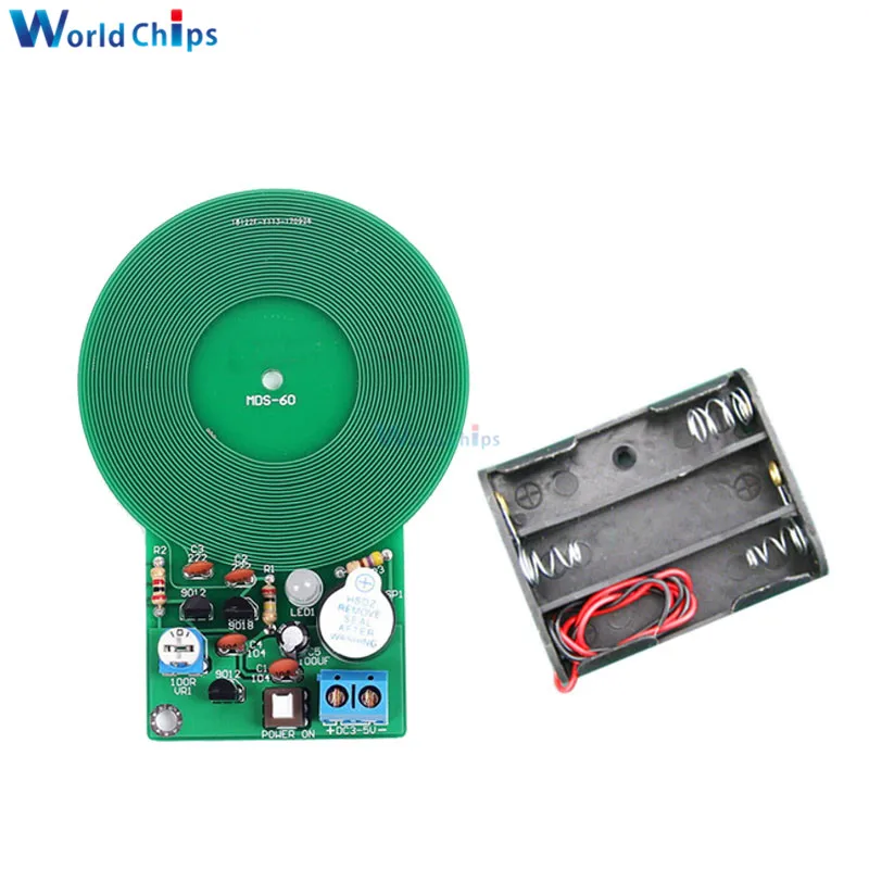 

Metal Detector Electronic DC 3V-5V 60mm Electronic Part Non-contact Sensor Board Module Metal Detector With Battery Case DIY Kit