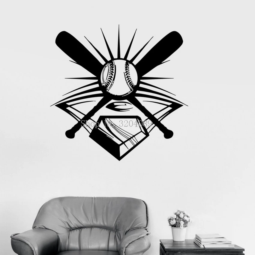 3d vinyl wall decals baseball sport decor for men sports fan garage