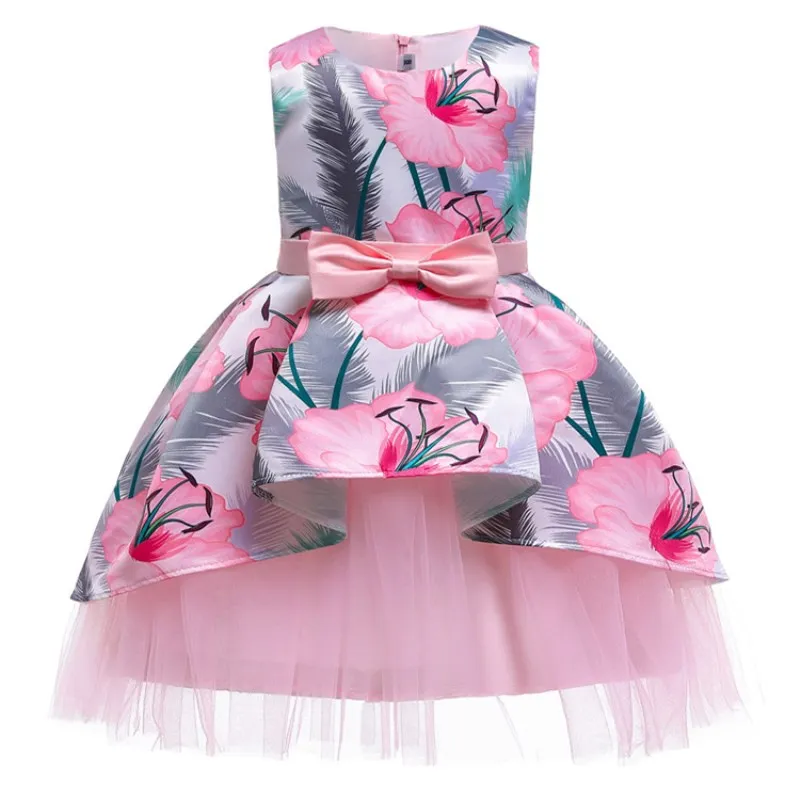Для девочек; шелковое платье-пачка для девочек платье для малышей, платье подружки невесты, платье для девочек в цветочек; платье для свадебной вечеринки с юбкой из тюля бальное платье детский выпускной вечер Платья для вечеринок На возраст 2, 4, 6, 8, 10 лет