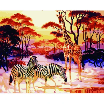 

Frameless Pictures Painting By Numbers DIY Digital Canvas Oil Painting Landscape Rainforest Abstract oil painting Home Decor