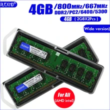 PLEXHD masaüstü bilgisayar ram bellek Memoria modülü DDR2 800 PC2 6400 4GB (2 adet * 2 GB) uyumlu DDR2 800 MHz/667 MHz (geniş versiyonu)
