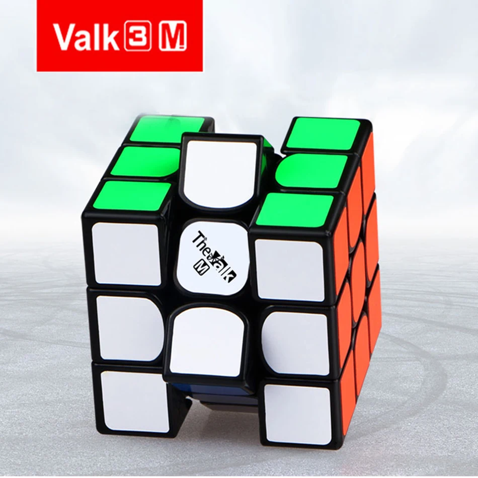 Qiyi Valk3 м скоростной кубик, 3x3x3 Магнитная черный/стикерная профессиональная cubo magico, обучающие игрушки для детей валк 3 м, головоломка, куб, неодимовый магнит