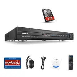 SANNCE 1080P HD 16CH Onvif DVR видео H.264 Регистраторы видеонаблюдения Системы IP аналоговый Камера безопасности дома HDD RS485 DVR комплект