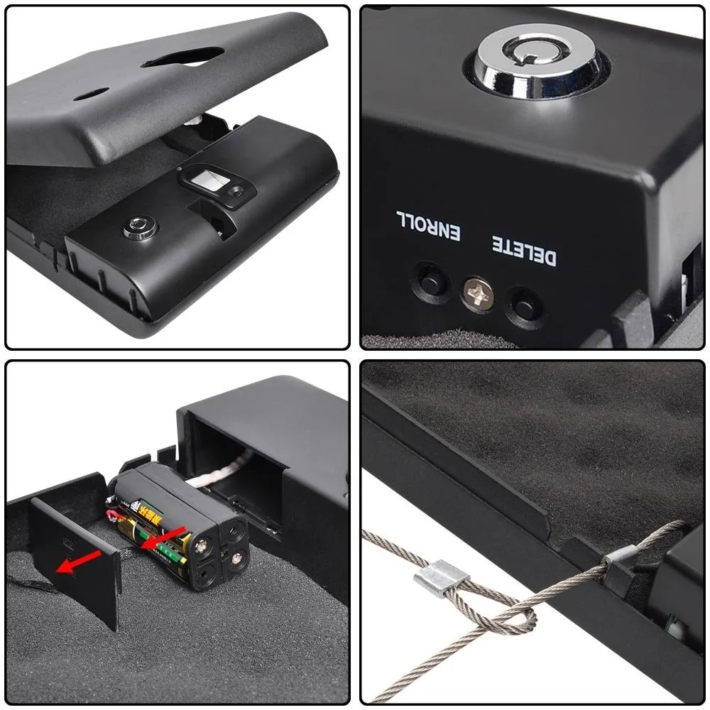 Portable Safe Case Gun/pistol with Biometric 100 Fingerprint Lock