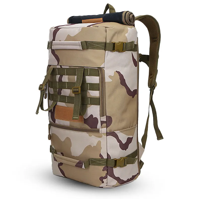 Нейлоновый 50л походный военный тактический рюкзак для альпинизма, Походов, Кемпинга, альпинизма, мужские спортивные сумки, 3D рюкзак - Цвет: Desert-camo