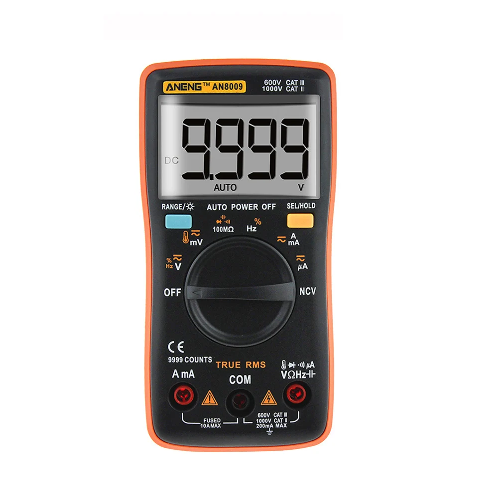 

Electrical Digital Multimeter Auto Range Meter True-RMS Ohmmeter AC DC Voltage Ammeter Multi Tester (Orange)