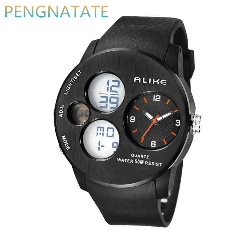 

ALIKE Sport Watches 2018 Men Watch Waterproof LED Digital Watch Male Clock Relogio Masculino erkek kol saati 1708B Men Watches