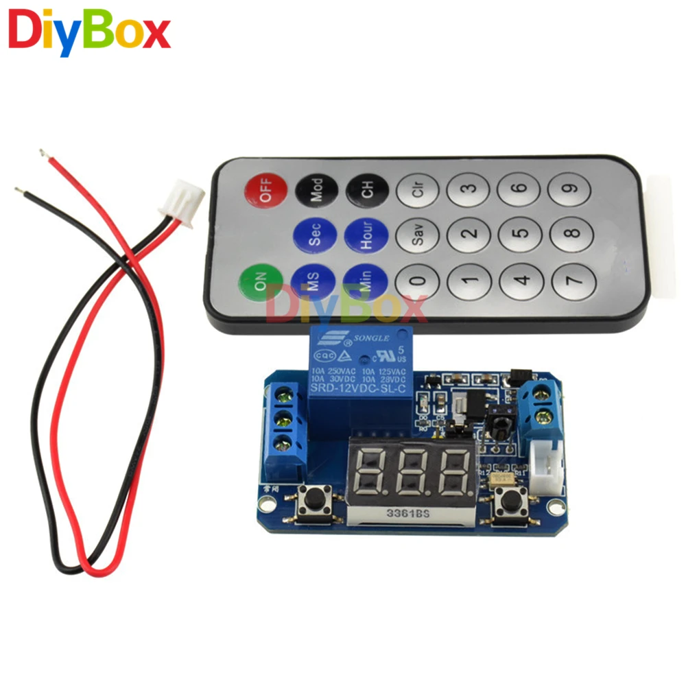 

Infrared remote control DC 12V timer delay relay LED tube display module for Arduino