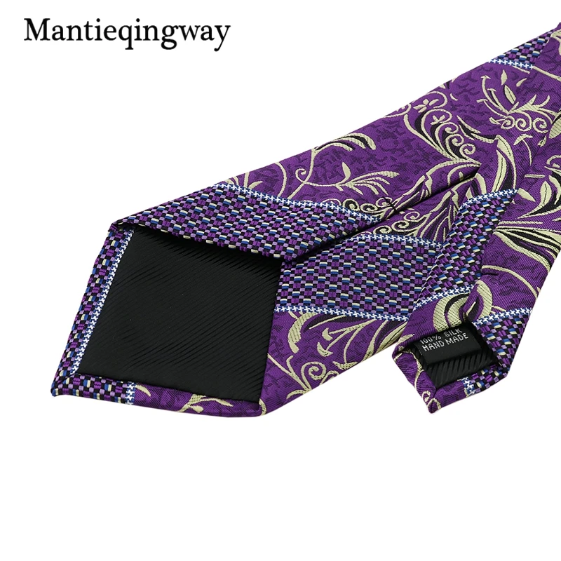 Mantieqingway темно-фиолетовый Цветочный платок запонки Kravat наборы жаккард 8,5 см широкий галстук карман Прямоугольные Запонки Набор