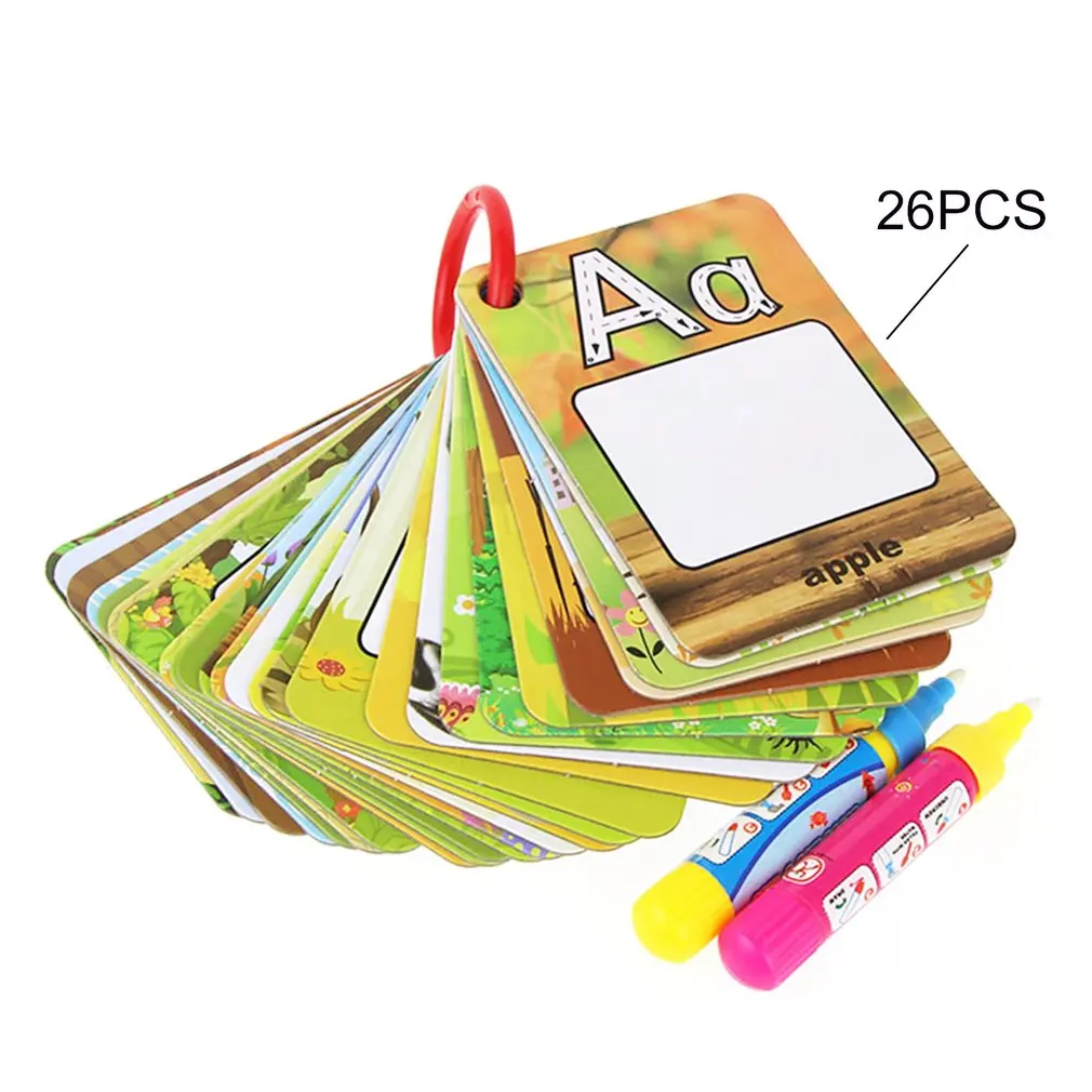 

HOT! Children 26 Letters 3D Early Education Cognitive Puzzle Card Water Painting Graffiti Drawing Board Colouring Baby Book Toy