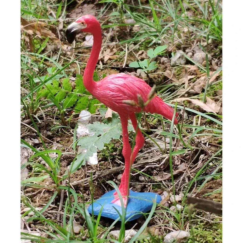 

2 Pieces Red Flamingo Lucky Bird Model Statue Figurine Micro Crafts Ornament Miniatures DIY Home Garden Decor Doll Toy
