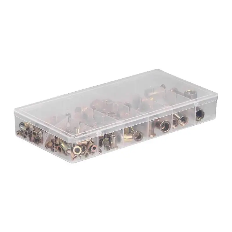

165pcs/box M3 M4 M5 M6 M8 M10 M12 Flat Head Threaded Rivet Insert Nuts