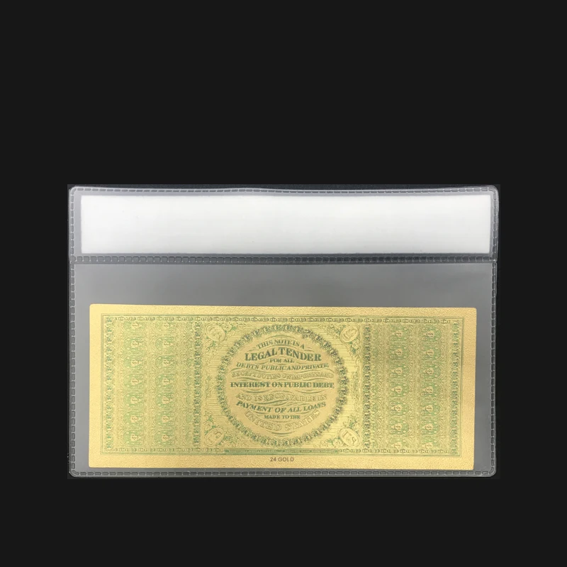 Высокое качество, Золотая банкнота, 1863 год,$100, Орел, доллар США, Банкнота, позолота 24 К, с пластиковой рамкой для сбора