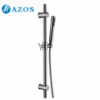 

All Metal Single Function Hand Shower Head with Slide Bar Adjustable, Brushed Stainless Steel Color LYTZ021