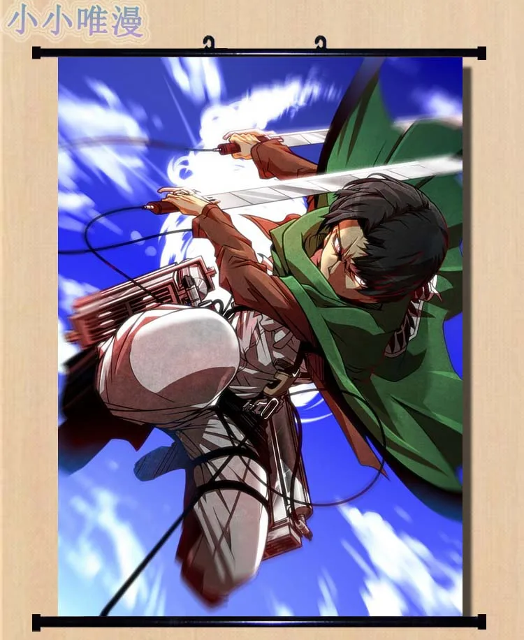 Аниме декоративная картина атака на Титанов Shingeki no Kyojin Eren Jaeger & Levi Ackerman Mikasa