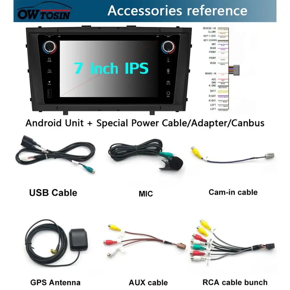 Excellent 7" IPS 1920*1080 8 Core 4G+64G Android 9.0 Car DVD Player For Toyota Avensis 2009 2010 2011 2012 2013 2014 2015 DSP Radio GPS 4