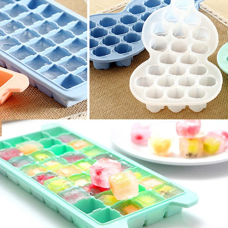 24 Сетки производитель кубиков льда Форма для льда с крышкой дома DIY квадратной формы льда производитель Фруктового мороженого высокое качество