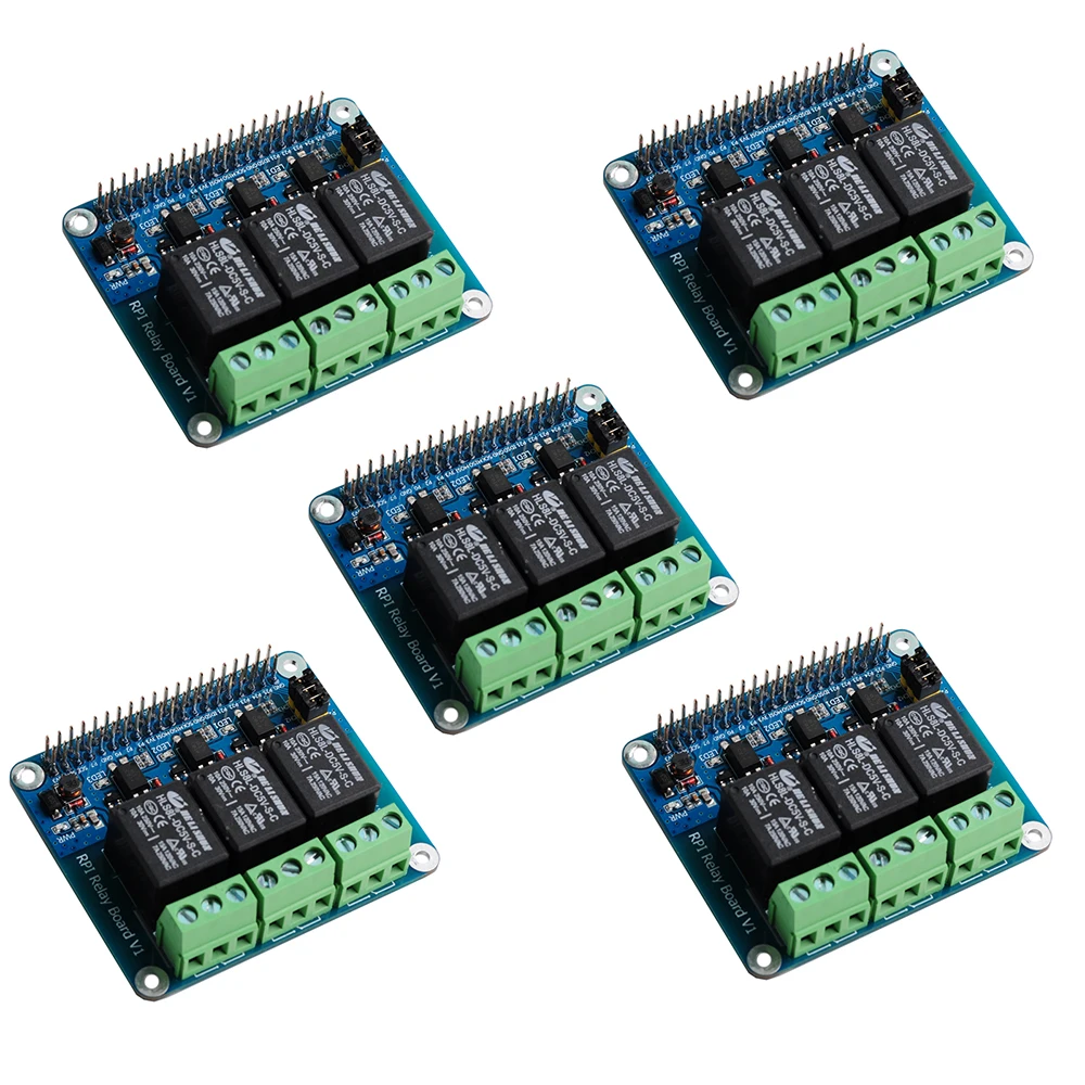 

5Pcs/lot 3 Channel RPi Relay Board Module for Raspberry Pi A+/B+/2B/3B/3B+ RCmall FZ3727