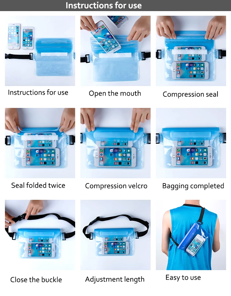 Waterproof Cell Phone Pouch Sports Waist Bag Swimming Drifting Pouch Dry Bag PVC Phone Cover Protective Bag Diving Accessories (6)