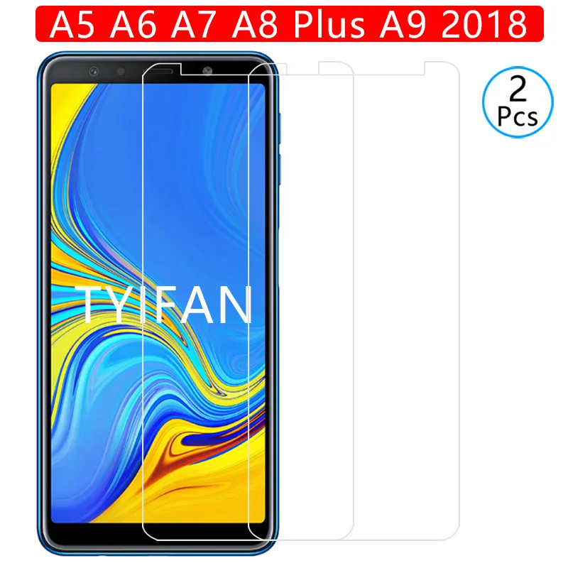 

2pcs tempered glass for samsung a6 a7 a8 plus a9 2018 protective glas screen protector on galaxy a 6 7 8 9 6a 7a 8a 9a a72018