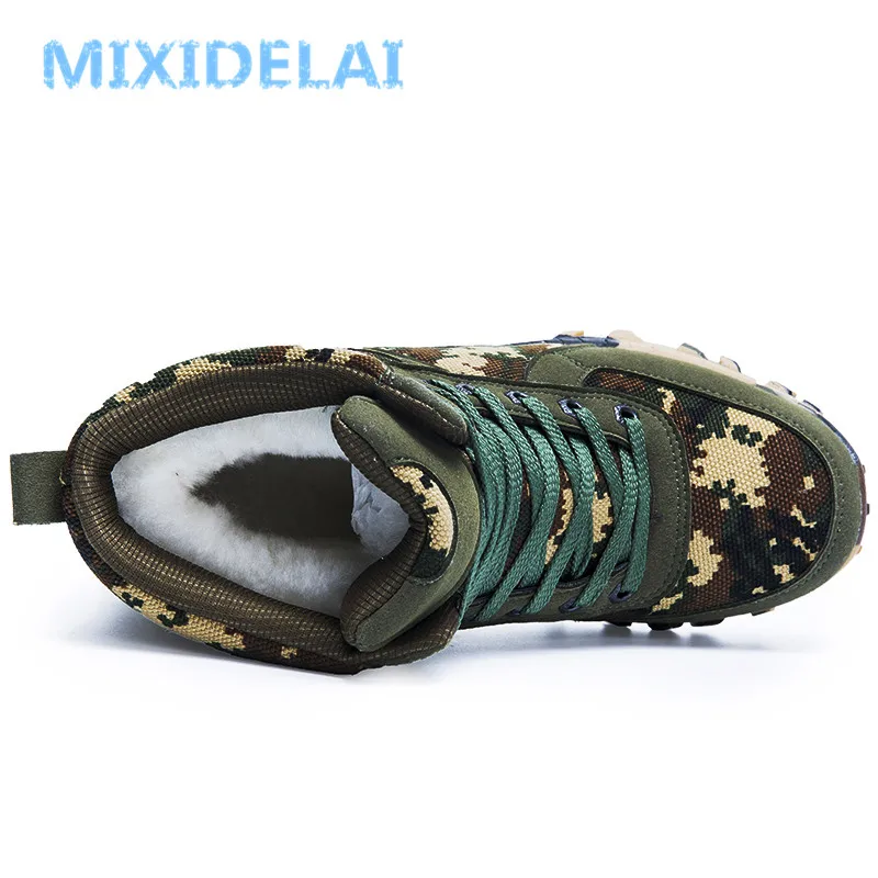 Kaufen MIXIDELAI Neue Große Größe Winter Wolle Männer Stiefel Wasserdichte männer Camouflage Military Warme Stiefel Männer Kampf Armee Stiefel schnee Stiefel