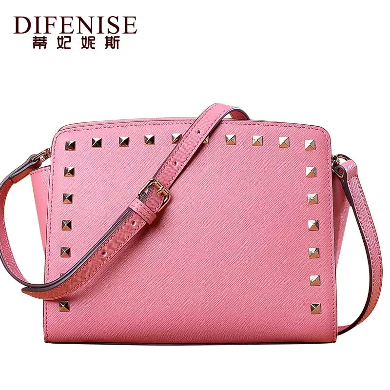 

Difenise Luxury Handbag Designer Women Genuine Leather Chain Shoulder Bag Fashion Small Messenger Bags Rivet Crossbody for Lady