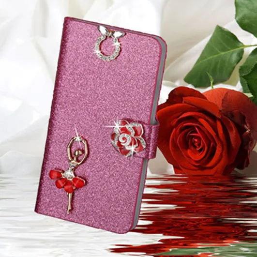 

New Flowers Flip Luxury Leather Wallet Card Cover Fashion Case Stand For LG Optimus L70 D325 High Quality Protector