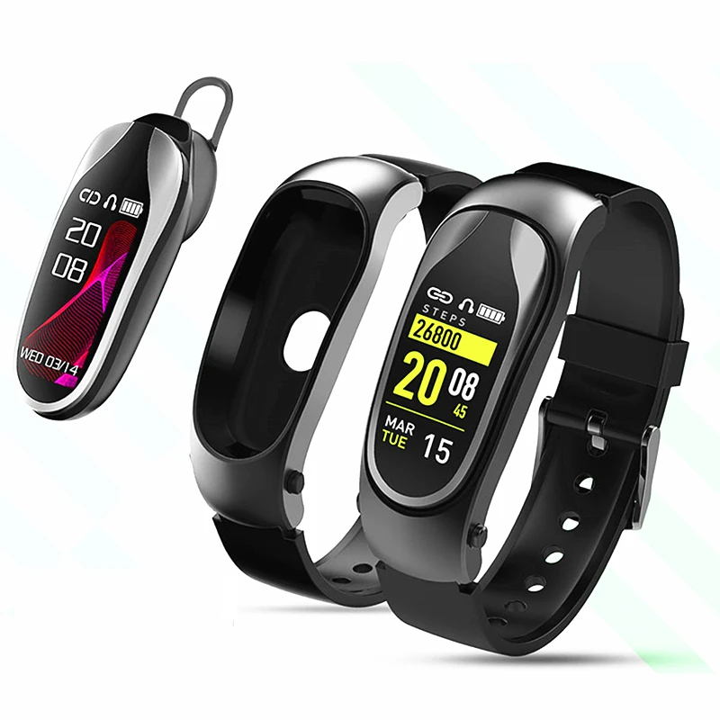 

2019 New Talkband Bluetooth 4.0 Hands free Headset Sports watch Support Heart Rate Monitor IP67 Waterproof For Huawei iPhone