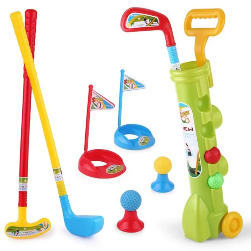 1 Set Children Sports Mini Simulation Golf Club Set Outdoor Indoor Parent-child Interactive Fitness Toys for Boys Girls