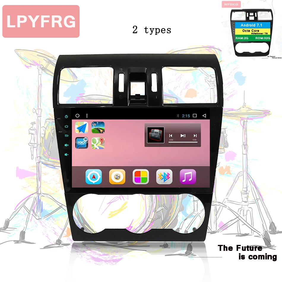 Clearance 9" 2GB RAM Android 7.1 Octa Core 1024*600 Car GPS Radio Fit Subaru WRX 2014 2015 2016 17 Car DVD Player GPS Radio Tape Rcorder 2