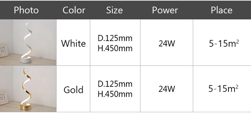 Creative Art Decoration 24W LED Table Lamp Acrylic Spiral Table Light Bedroom Bedside Lamp Home Lighting Fixture (12)
