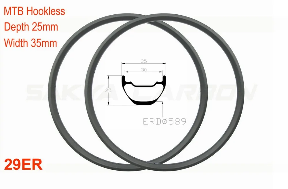 Flash Deal AM MTB Carbon Rims All Moutain Carbon Rims 35mm Width 25mm Depth 26er 27.5er 29er Hookless Available 2