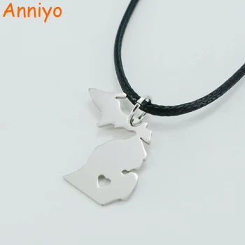 

Anniyo Michigan Map Necklaces United States Maps Stainless Steel Pendant Rope for Women/Men, USA America Jewelry MI #001608