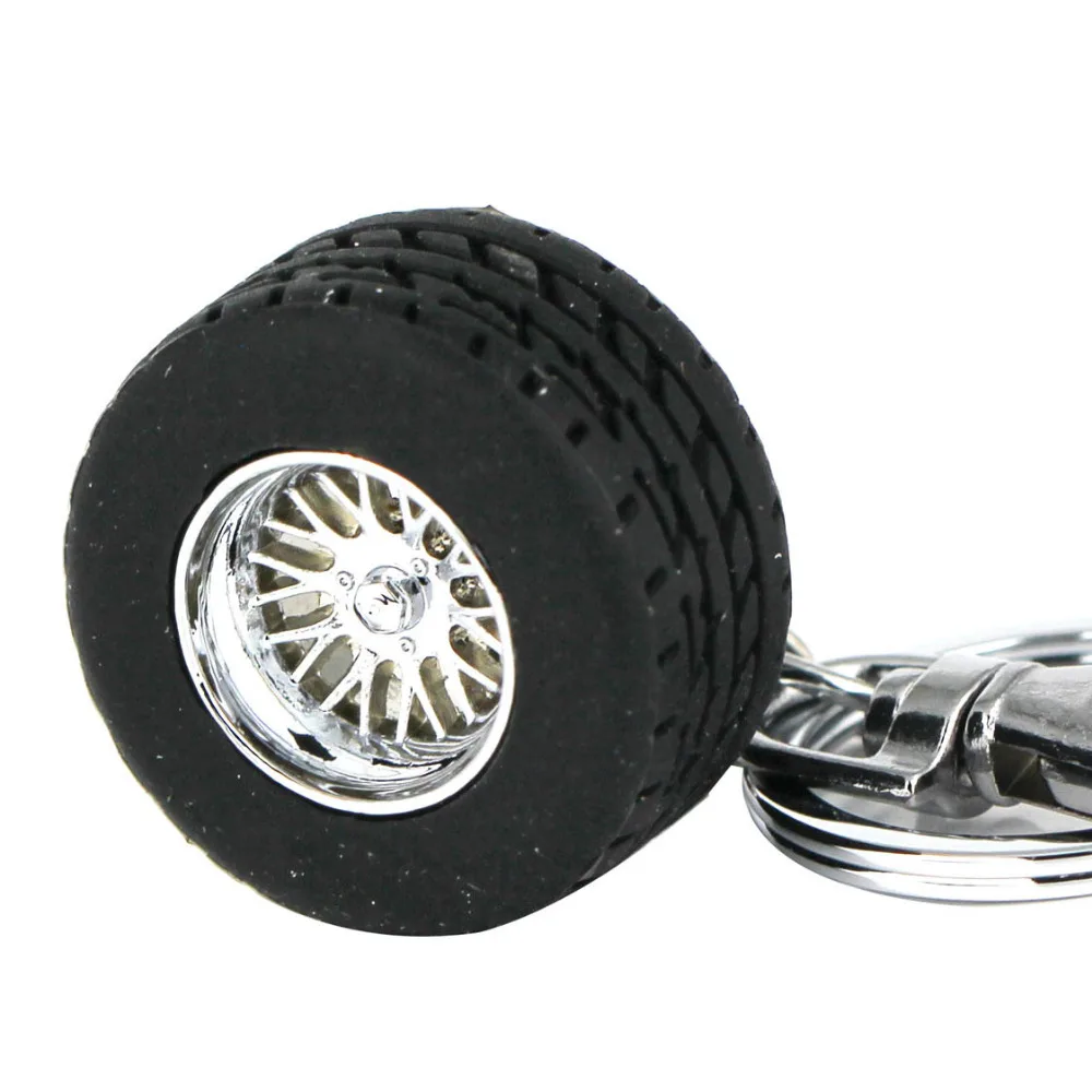 

10PCS/Lot Creative Auto Part Model Thicker Wheel Tyre Tire Keychain Fashion Automotive Accessories Key Chain Ring Keyring Keyfob