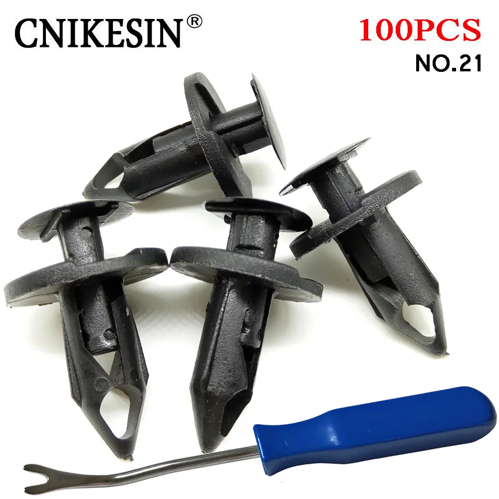 CNIKESIN 100PCS Auto Plastic Rivet Fasteners Car Bumper Fender skirts