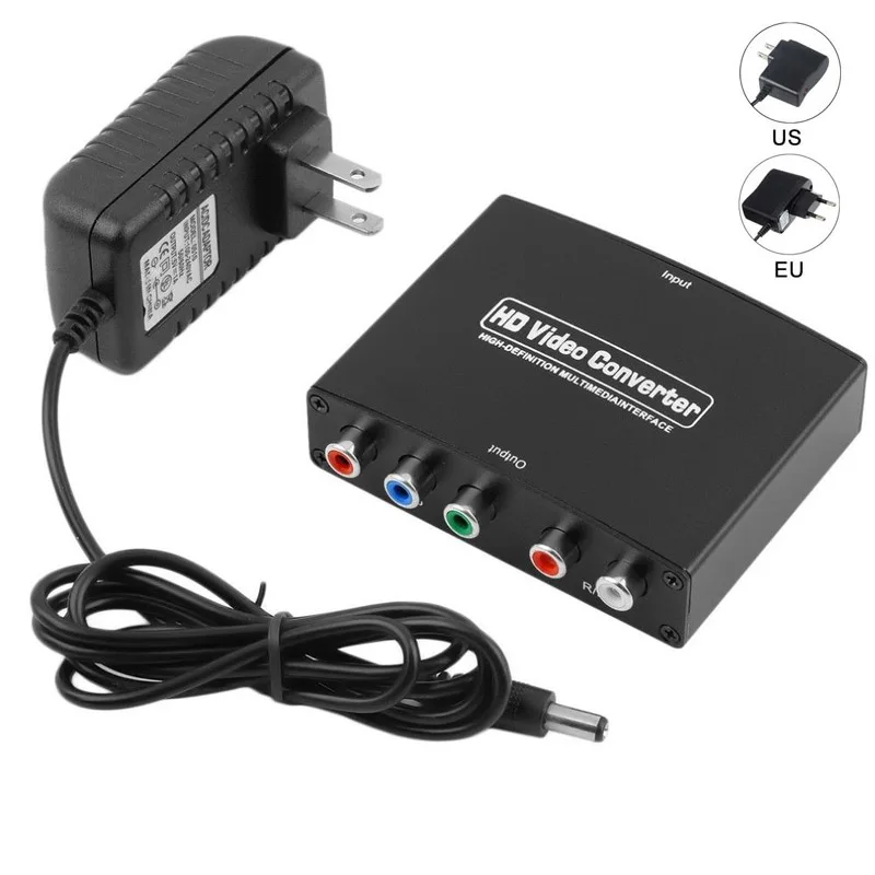 HDTV 4K HDMI-совместим с 5 RCA RGB компонентами YPbPr HD видео + R/L аудио конвертер 1080P адаптер