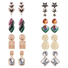 

Lalynnly ZA Various Style Jewelry Charm Drop Dangle Earrings Fashion Matel Irregular Pendant Earring For Women Party Gift 2018