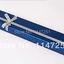 Лидер продаж 24 шт./лот синий Бумага Подарочная коробка под ожерелье 20x4x2 см, для свадебного украшения ножной браслет Цепочки и ожерелья s витрина упаковочная коробка