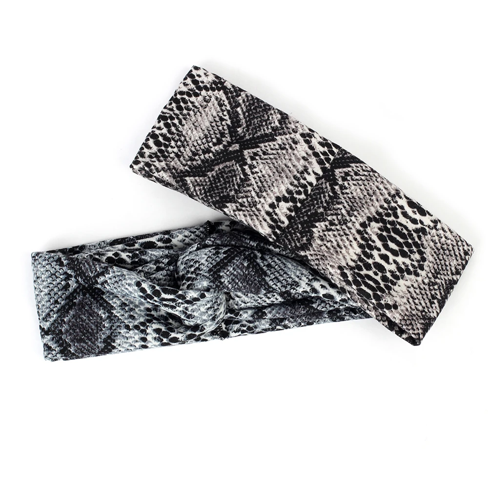

Fashion Snake Print Hairband for Women Elastic Sport Headband Knotted Hair tie For Girls Turban Hairband Hair Accessories