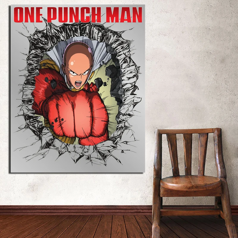 

One Punch Man Japanese Cartoon Anime Canvas Painting Living Room Home Decoration Modern Wall Art Oil Painting Posters Picture HD