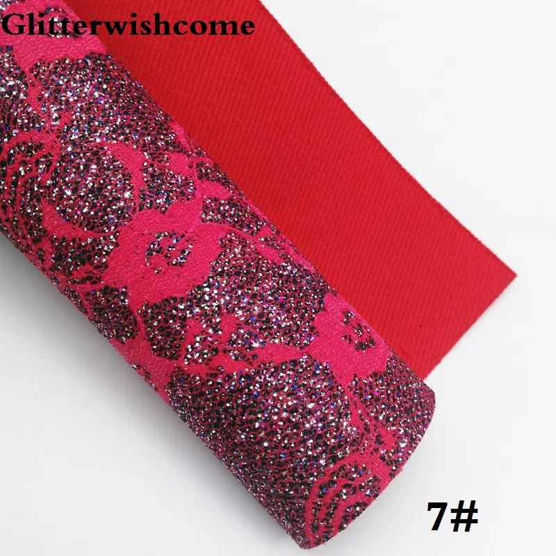 Glitterwishcome 21X29 см A4 размер винил для луков кружева блестящая кожаная ткань винил для луков, GM188A - Цвет: 7