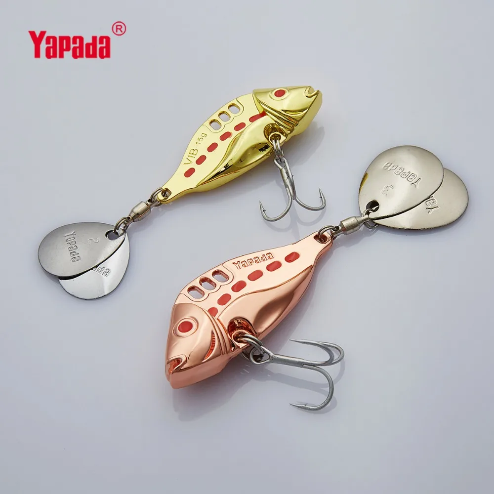 YAPADA VIB 305 ستة نقطة 10g/15g/20g/25g خطاف ثلاثي + الدورية الترتر 40mm/46mm/50mm/53mm المعادن VIB متعدد الألوان الصيد السحر