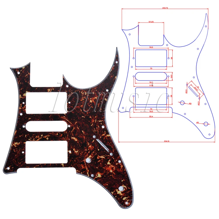 2 шт. темно коричневый корпус для гитары hshh Ibanez RG250 замена|guitar pickguard|tortoise shellhsh pickguard