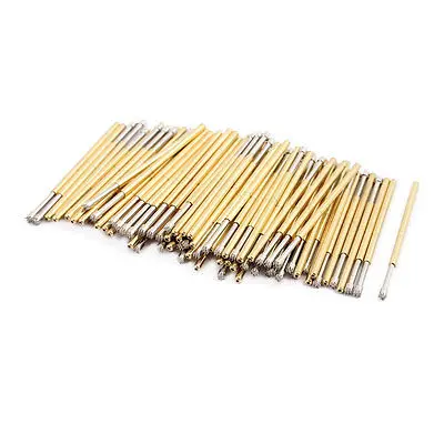 

100pcs P100-H2 1.36mm Dia 33.3mm Length Metal Spring Pressure Test Probe Needle P100-H