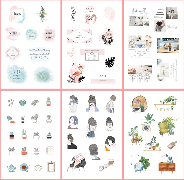 

6 pcs/pack INS Style Daily Fun Bullet Journal Decorative Stickers Scrapbooking Stick Label Diary Stationery Album Stickers